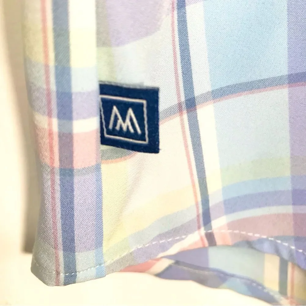 Mizzen + Main Leeward Collection Pastel Plaid Standard Fit Button Down Shirt